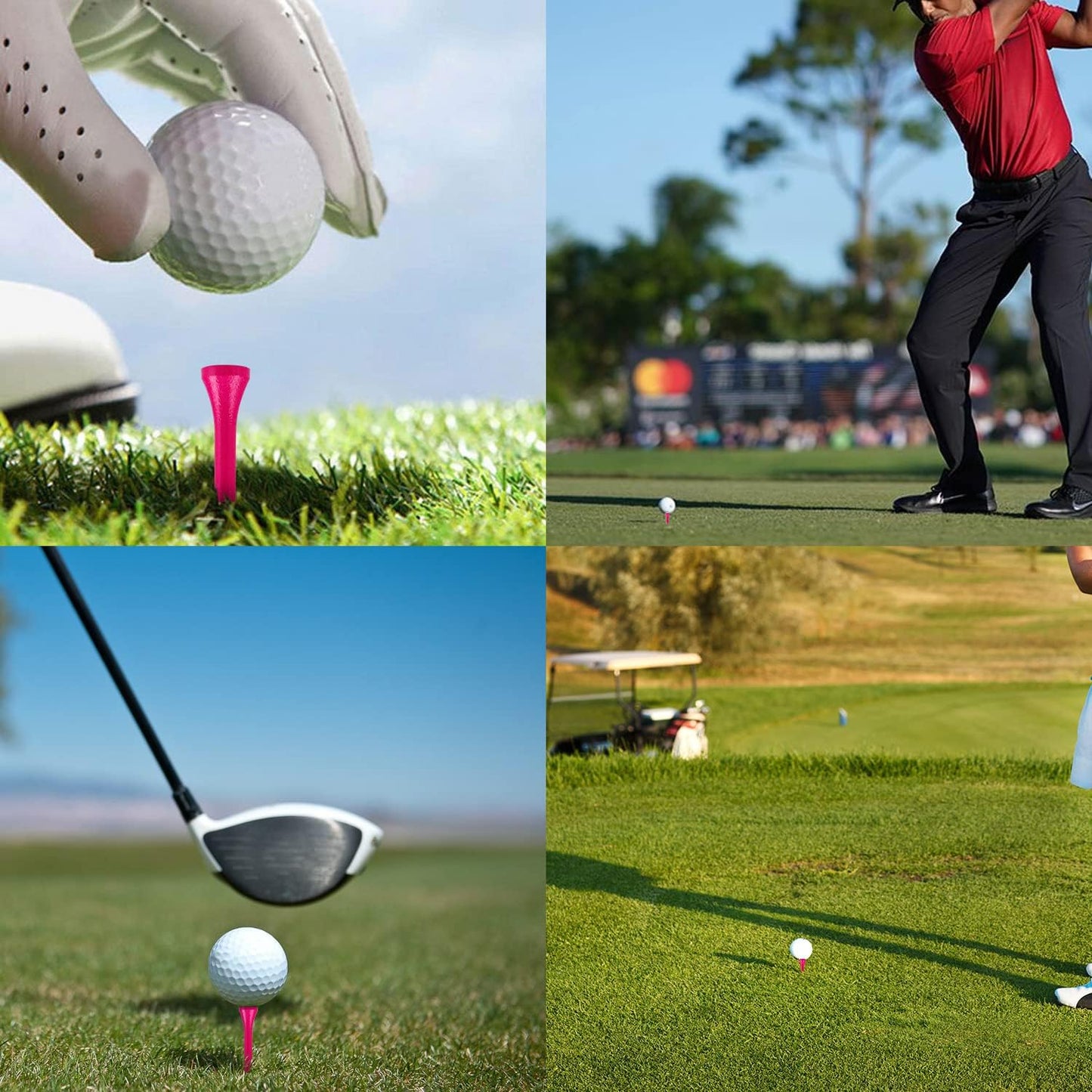 Bamboo Golf Tees Wood|Professional Multiple Colors Golf Tees 3-1/4,2-3/4,2-1/8 Inch Pack of 50/100|Golf Tee in Package